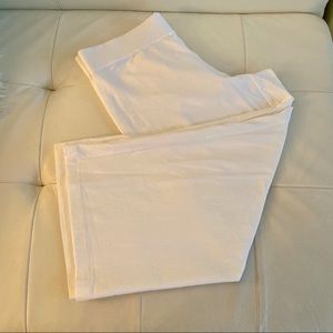 EILEEN FISHER WHITE WIDE LEG CROPPED CULOTTES M